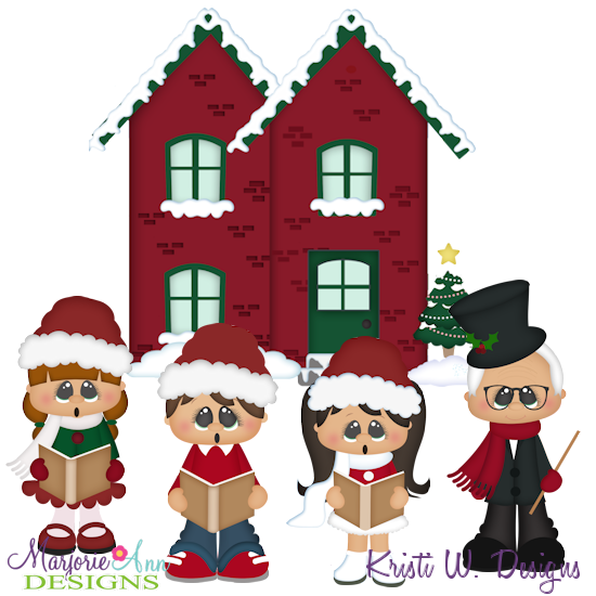 Christmas Caroling 2 SVG Cutting Files Includes Clipart - Click Image to Close
